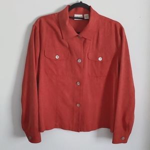 Chico's Tessa 100% Silk Floral Jacquard Jacket Top